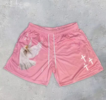 Y2K Christian Angel Gym Shorts