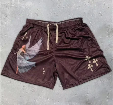 Y2K Christian Angel Gym Shorts
